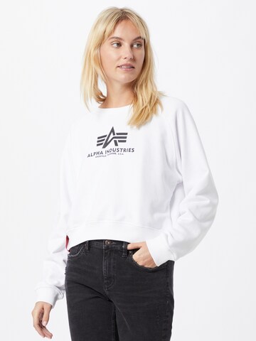 Sweat-shirt ALPHA INDUSTRIES en blanc : devant