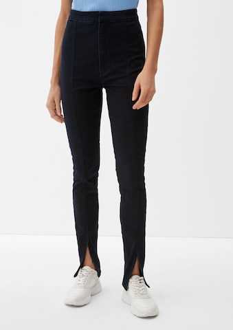 QS Skinny Trousers in Blue: front