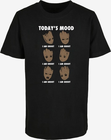 ABSOLUTE CULT Shirt 'Guardians Of The Galaxy - Groot Todays Mood' in Zwart: voorkant