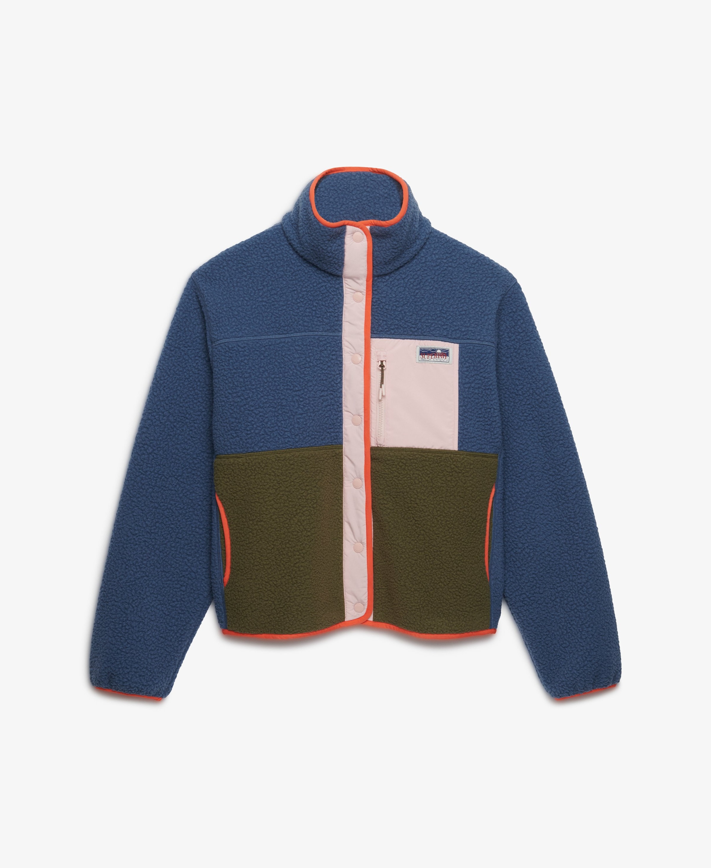 Superdry & Co Fleece jas in Blauw: voorkant