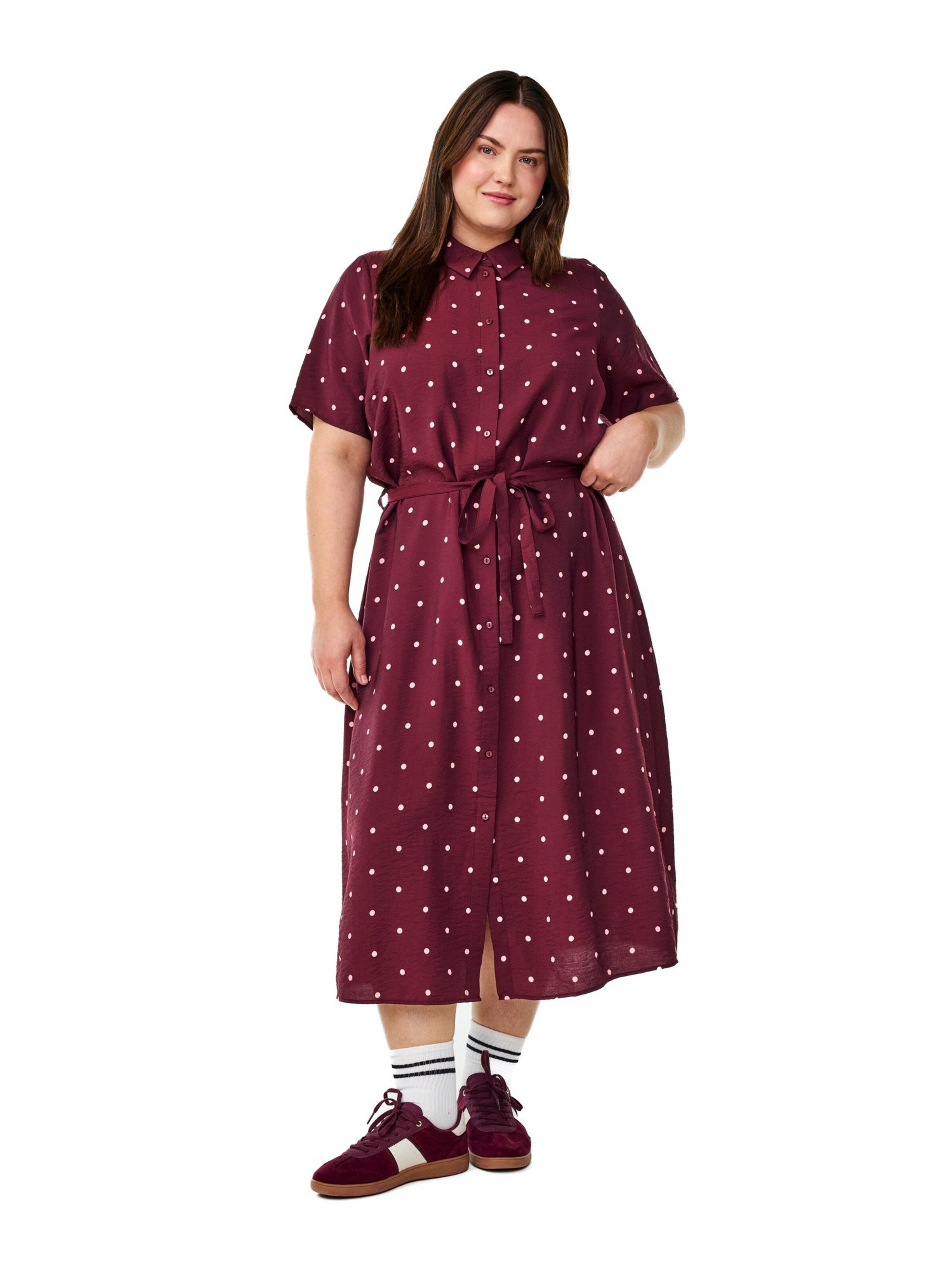 Zizzi Платье-рубашка 'VKAM' в Красный: спереди