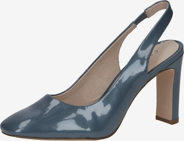 CAPRICE Slingback Pumps in Blue: front