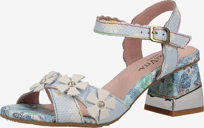 Laura Vita Sandales à lanières en bleu clair / jaune / jade / blanc, Vue avec produit
