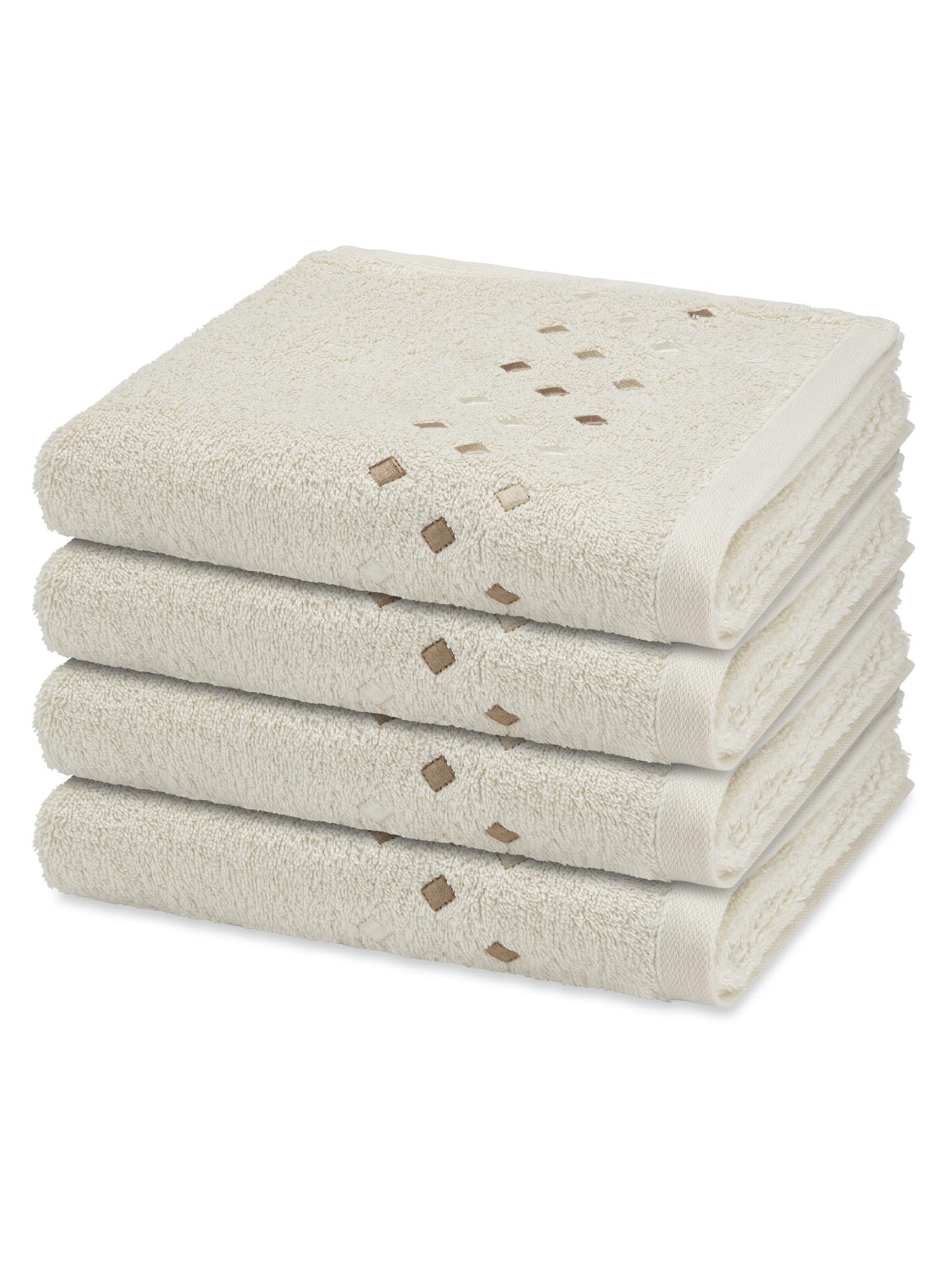 ROSS Towel 'Stoneline' in White: front