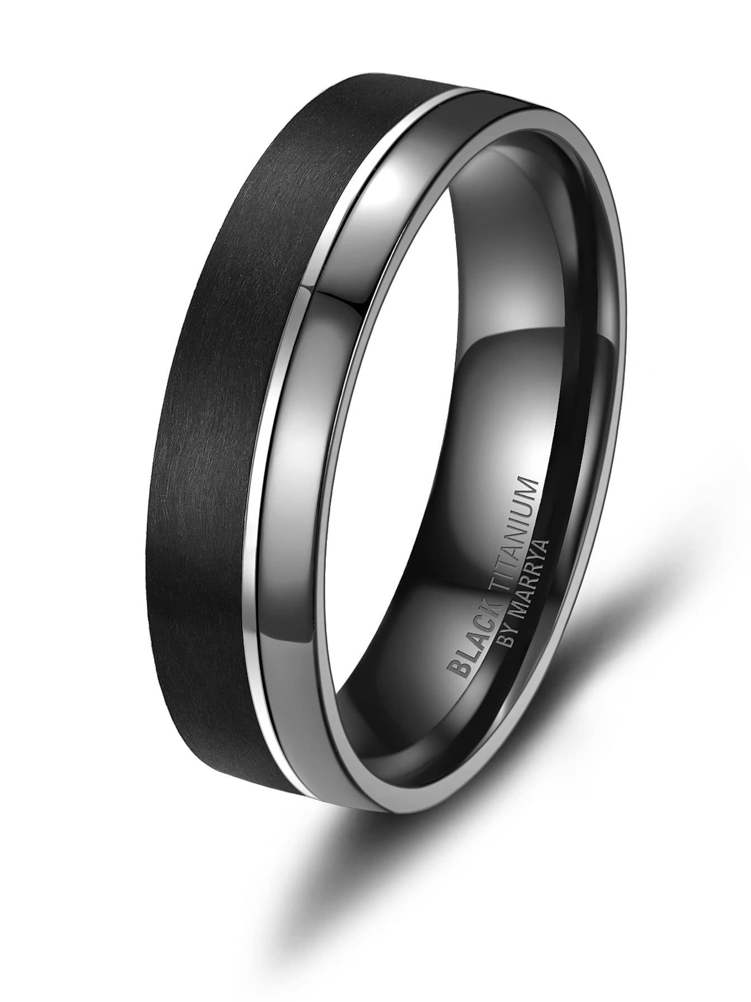 MARRYA Ring 'MARRYA Ehering BT-07 aus Black Titanium' in Grey: front