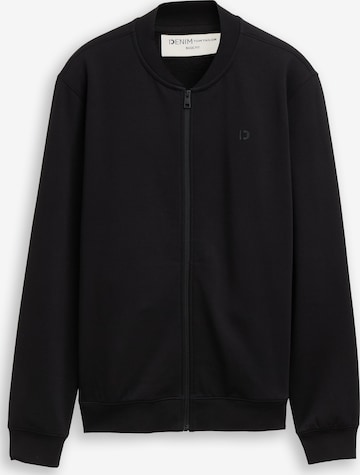 TOM TAILOR DENIM Sweatjacke in Schwarz: Vorderseite