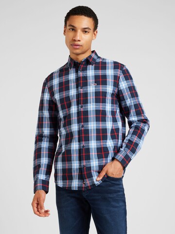 Tommy Jeans Regular Fit Hemd in Blau: Vorderseite