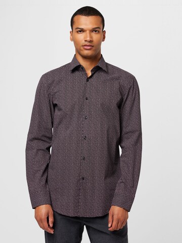 HUGO - Ajuste regular Camisa 'Kenno' en negro: frente