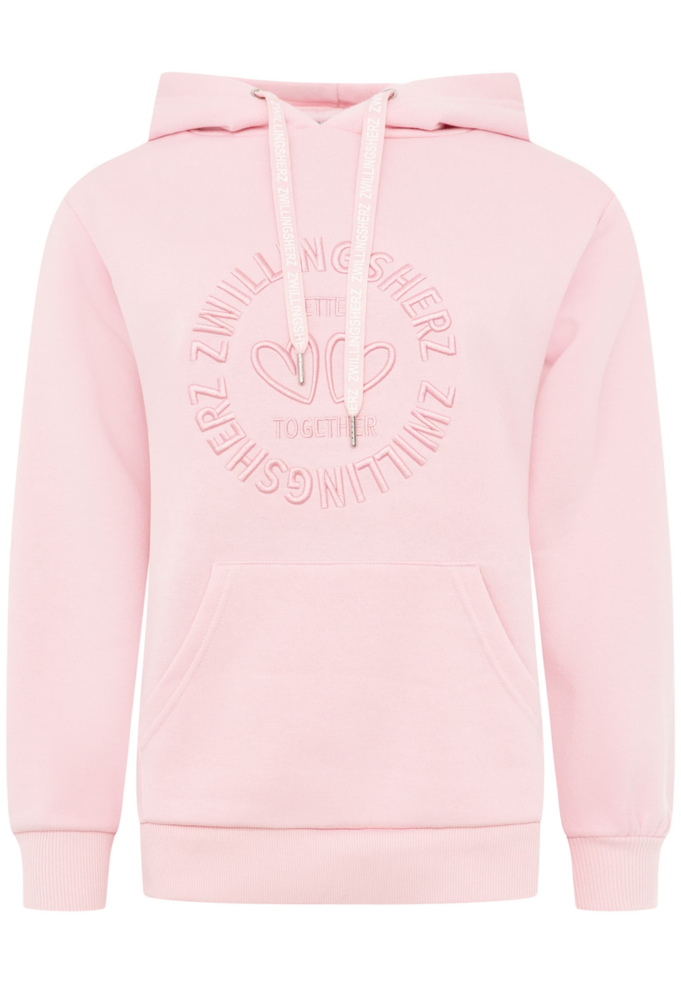 Sweat-shirt Zwillingsherz en rose : devant