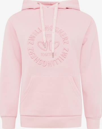 Sweat-shirt Zwillingsherz en rose : devant
