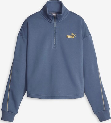 PUMA Sport sweatshirt 'ESS+ MINIMAL' i blå: framsida