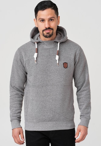 INDICODE JEANS Sweatshirt 'Meza' in Grey: front