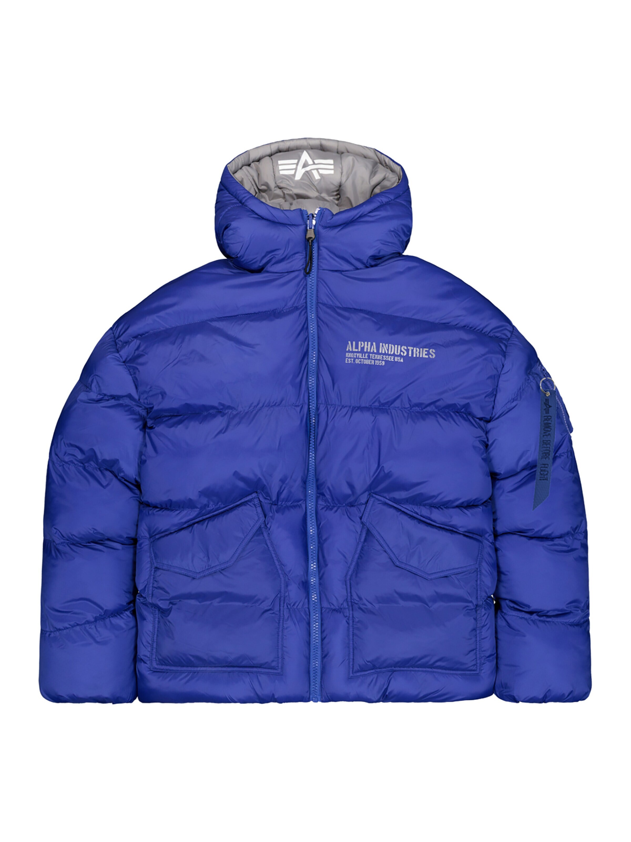 ALPHA INDUSTRIES Winter Jacket 'MA-1' in Blue: front