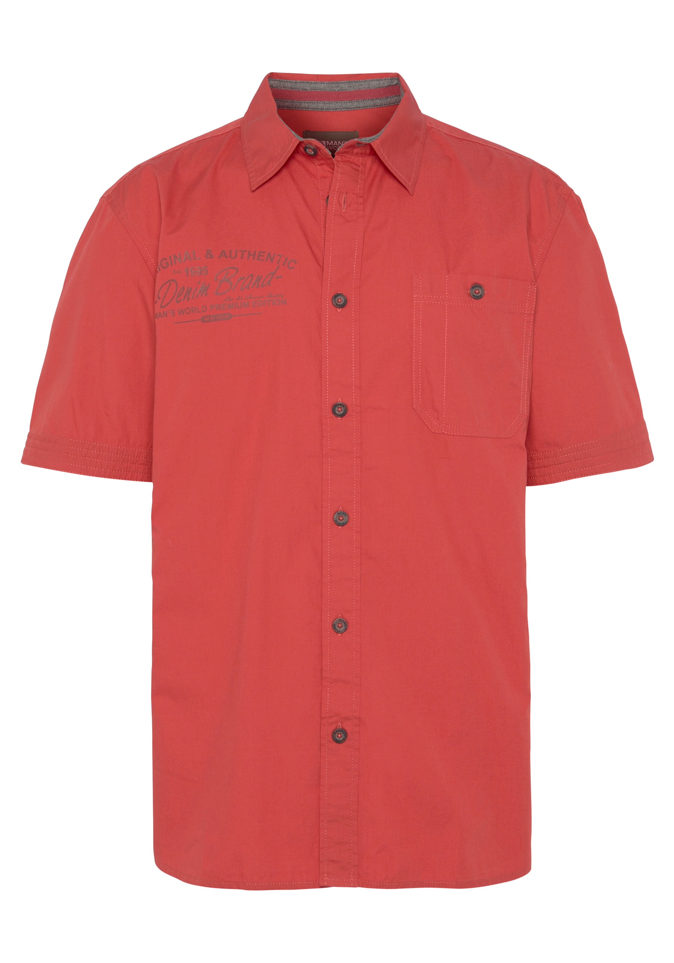 Man's World Hemd in Rot: Vorderseite