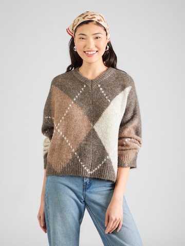Noella Oversized Sweater 'Lai' in Brown: front