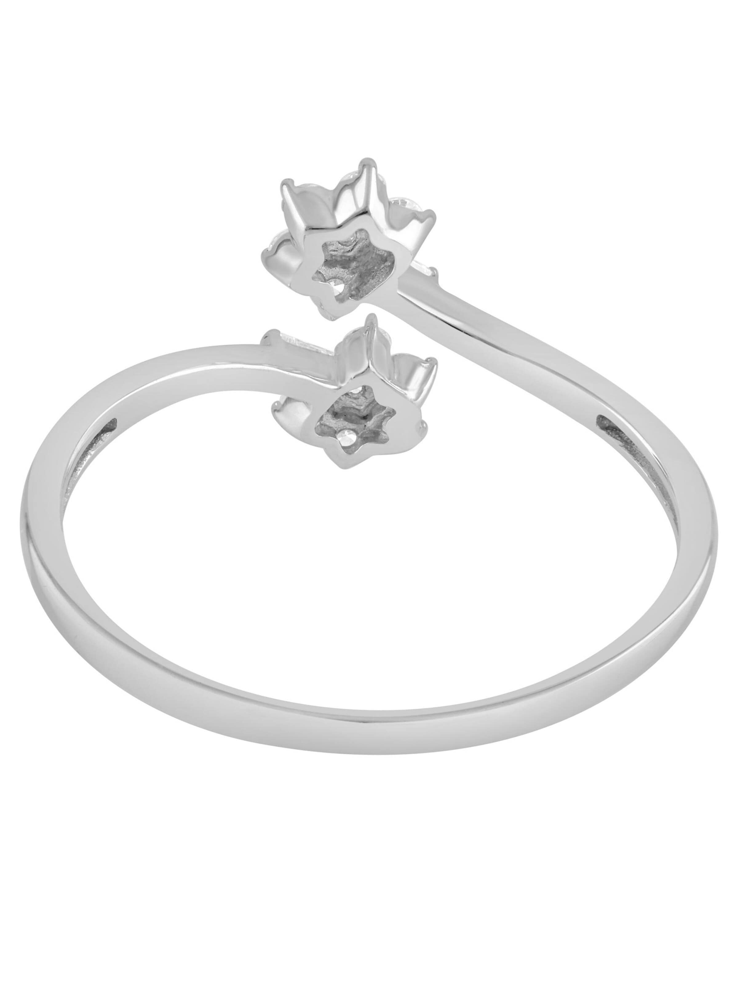 Diamant Exquis Ring 'Ring aus 375 Weißgold mit Diamant' in Zilver