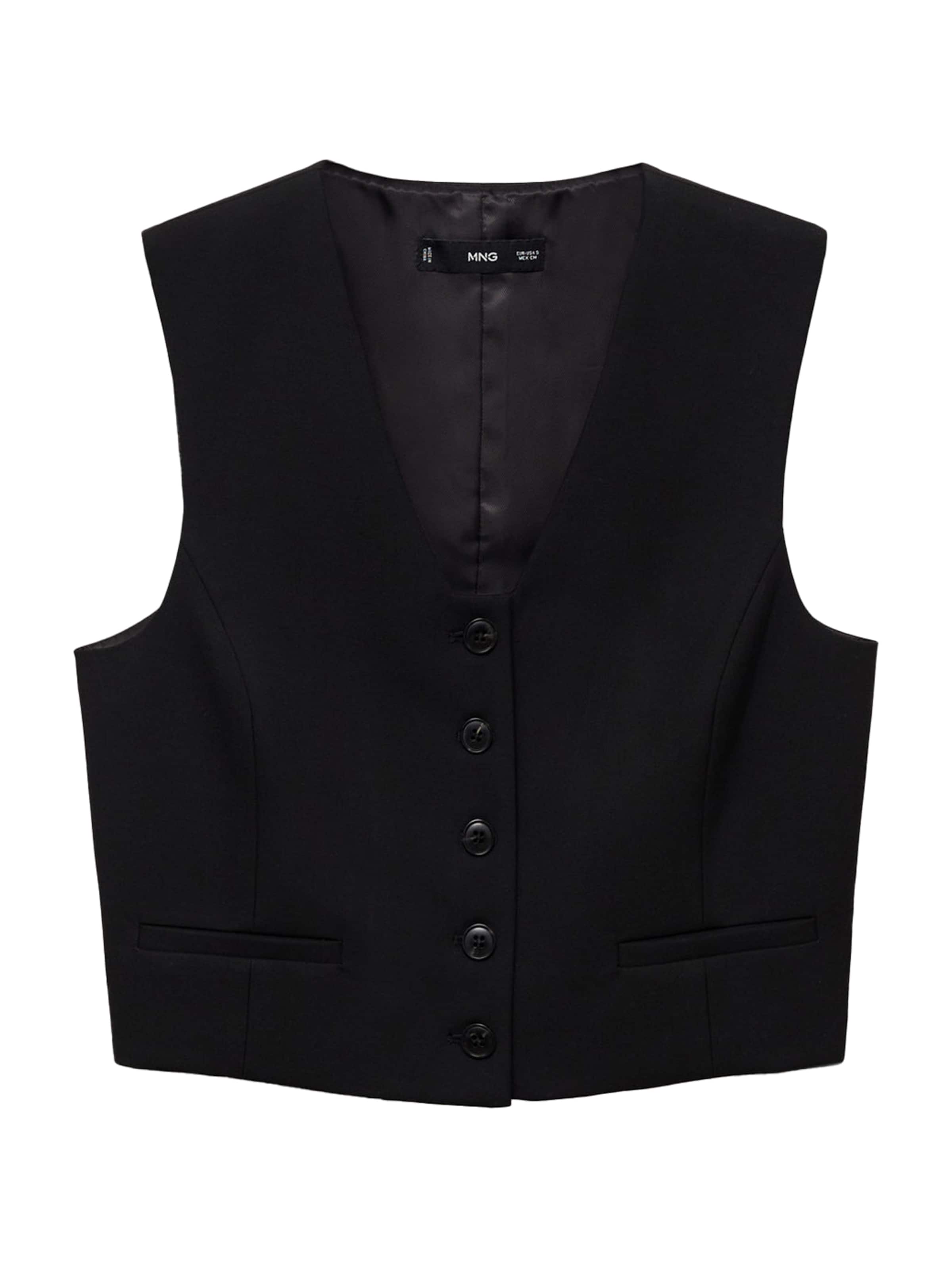 MANGO Weste 'BOWERY2' in Schwarz: Vorderseite