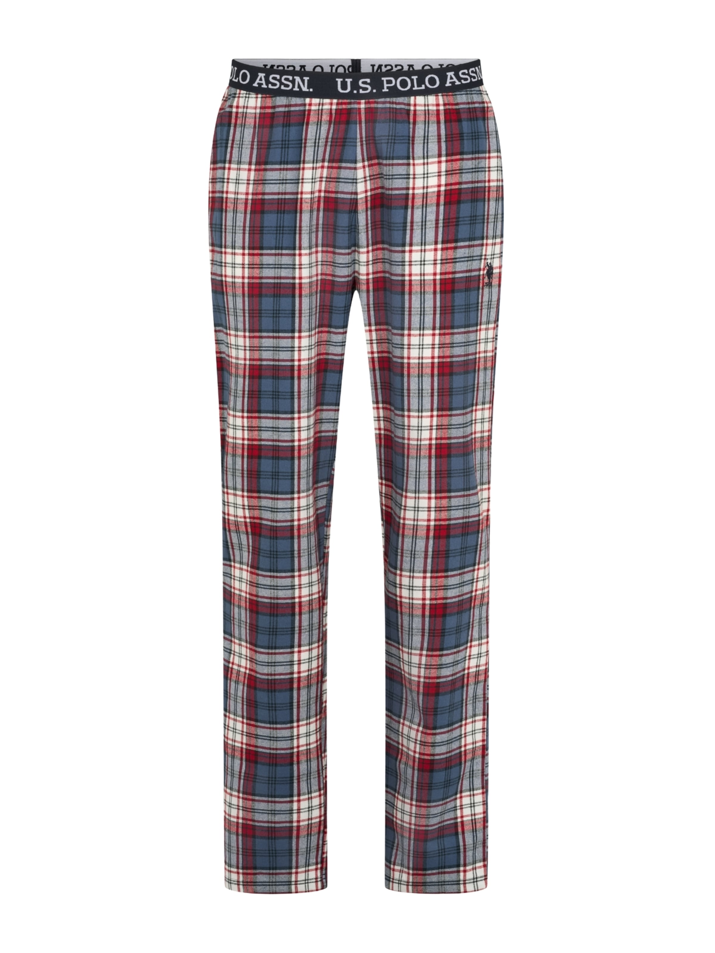 U.S. POLO ASSN. Pyjamahousut 'Charly' värissä beige / kyyhkynsininen / punainen, Tuotenäkymä