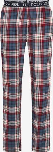 U.S. POLO ASSN. Pyjamahousut 'Charly' värissä beige / kyyhkynsininen / punainen, Tuotenäkymä