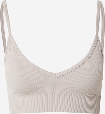 Aim'n Bustier Urheilurintaliivit 'Ribbed Seamless' värissä beige: etupuoli