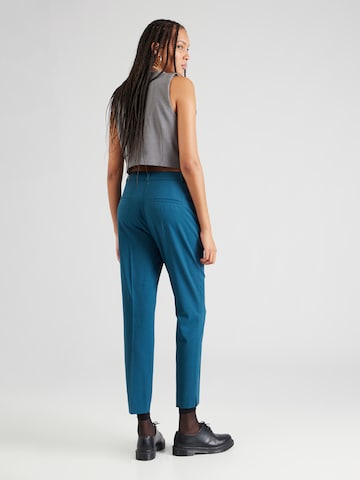 Coupe slim Pantalon à plis COMMA en bleu