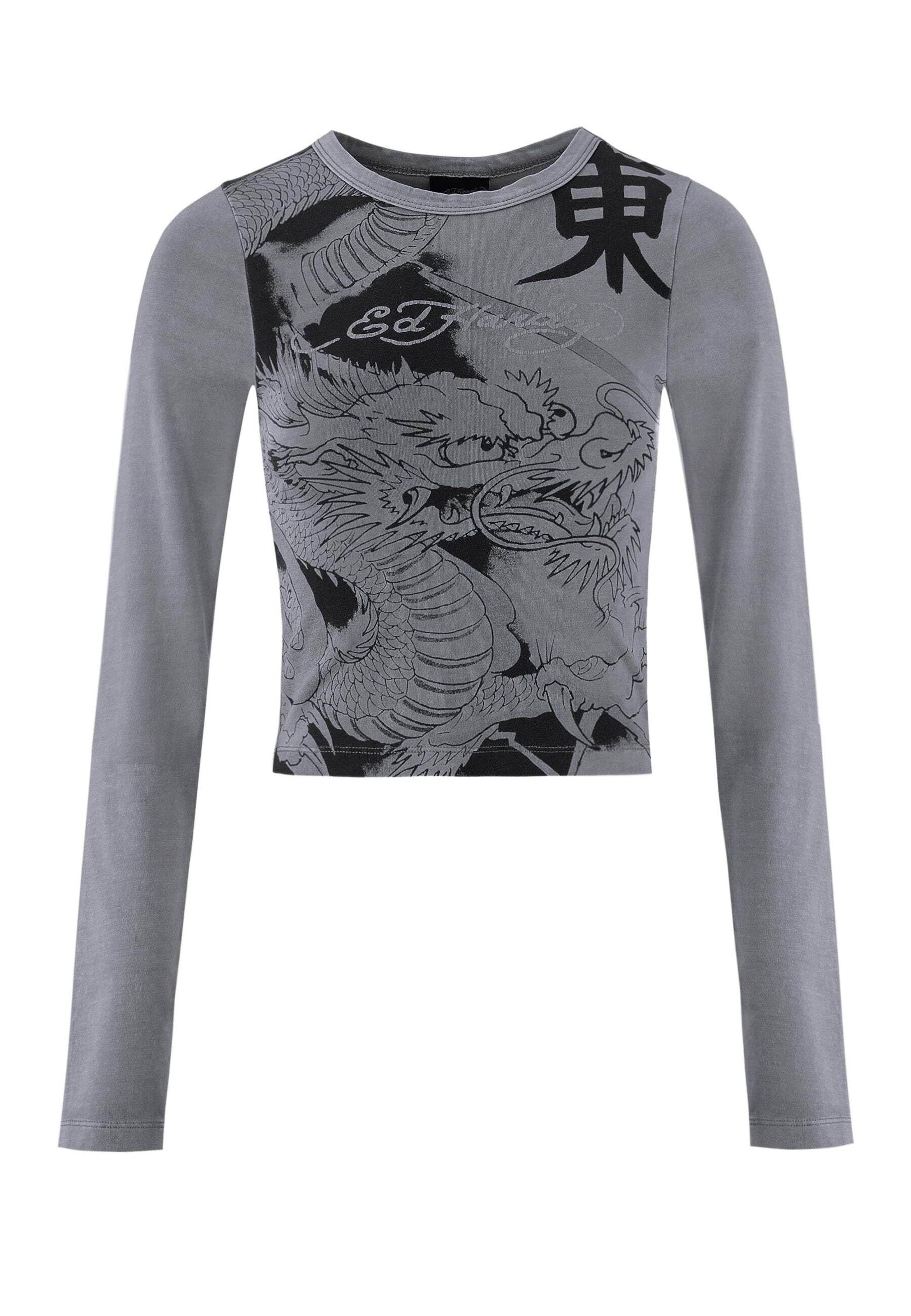 Ed Hardy Shirt 'Vibrierender Drache' in Schwarz: Vorderseite