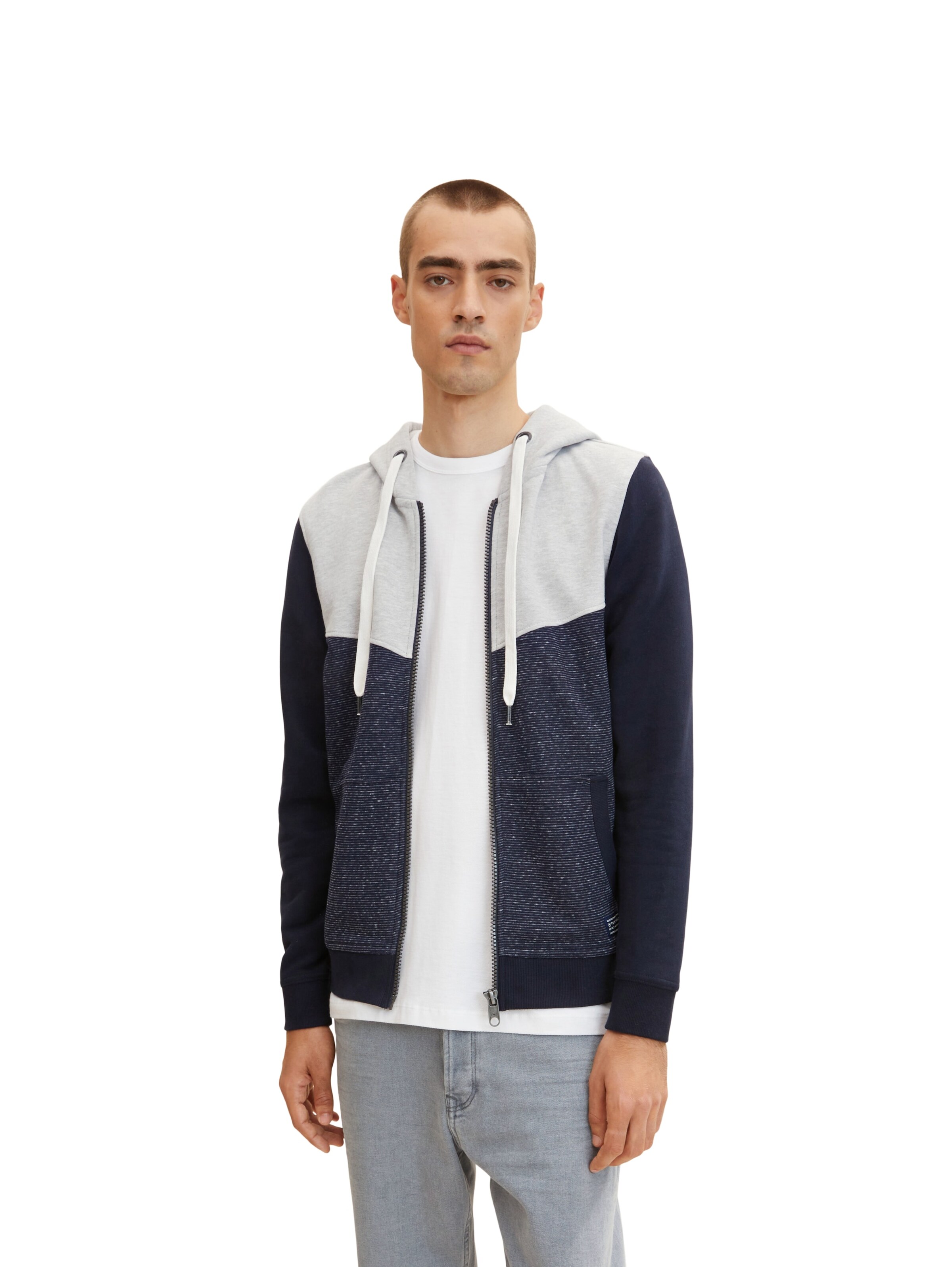 Veste de survêtement TOM TAILOR en bleu : devant