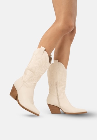 Salinyang Comwboystøvler i beige: forside