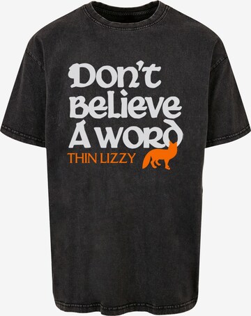Merchcode Shirt 'Thin Lizzy - Dont Believe A Word Fox' in Zwart: voorkant