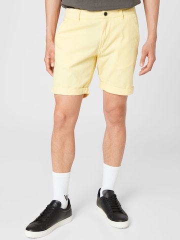 JACK & JONES Chino kalhoty 'DAVE' – žlutá: přední strana
