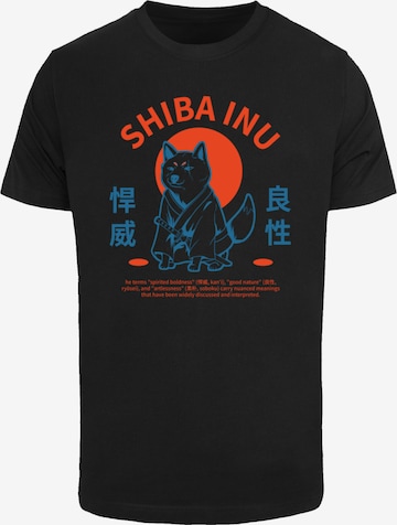 F4NT4STIC Shirt 'Japanischer Shiba Inu Hund' in Zwart: voorkant