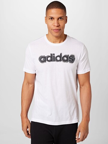 balta ADIDAS SPORTSWEAR Sportiniai marškinėliai 'Aeroready Workout Silicone Print Linear Logo': priekis