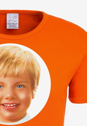 LOGOSHIRT Shirt 'Brandt Zwieback 70's' in Orange