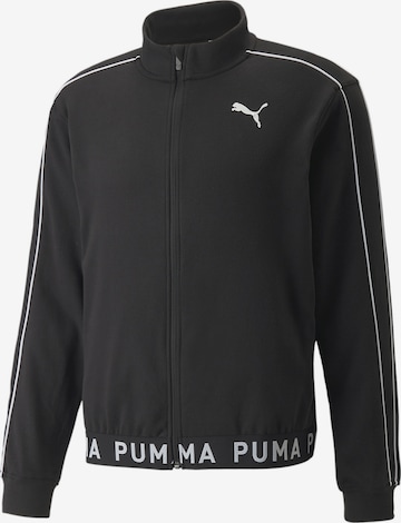 PUMA Athletic Jacket in Black: front