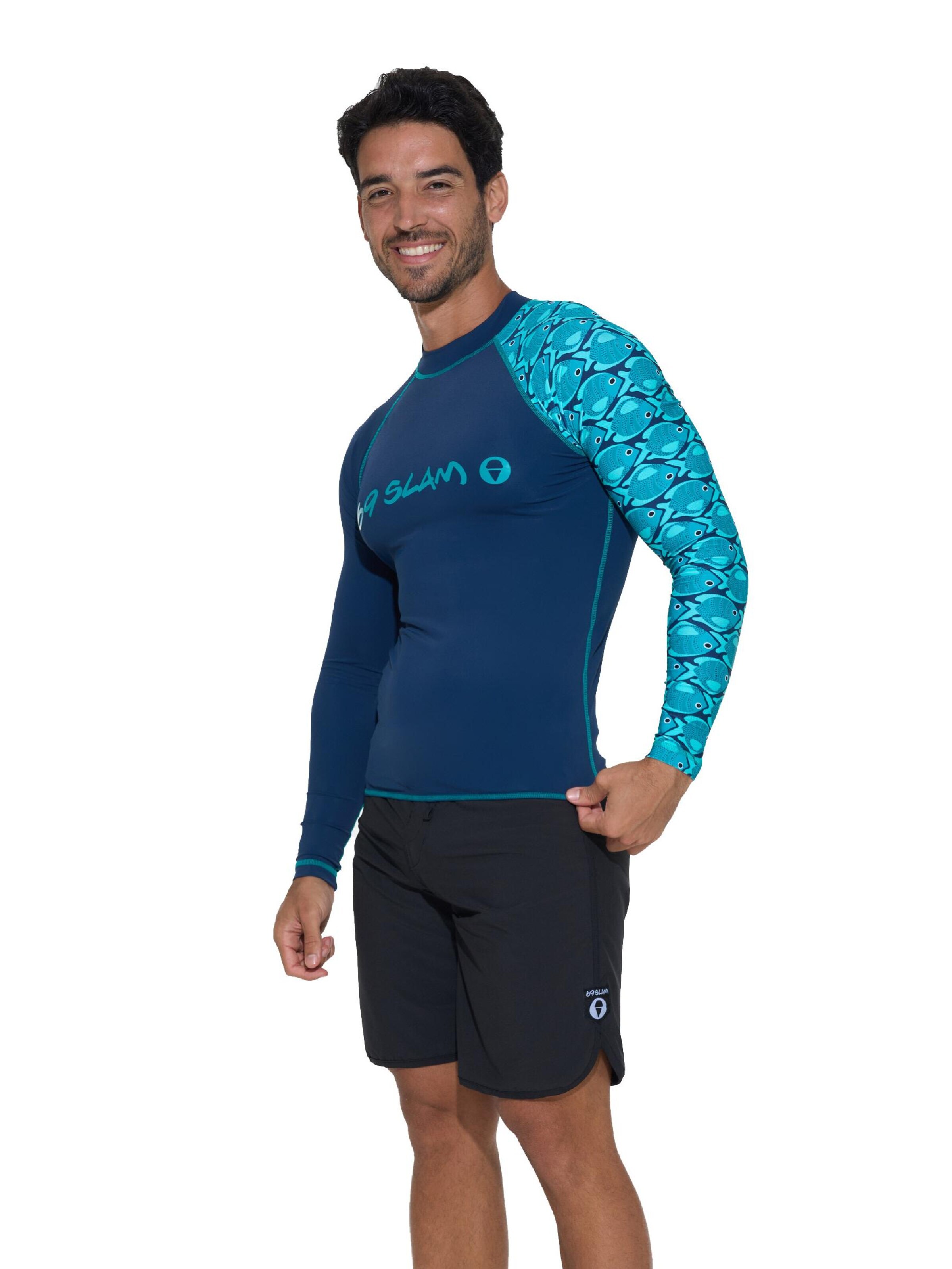 69Slam - Camiseta funcional 'DIEGO UPF50 FISHES' en azul