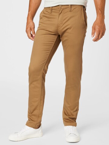 Coupe slim Pantalon chino 'Authentic' VANS en marron : devant