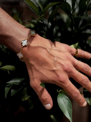 Eternal - Pulsera 'Perlmutt Clover' en oro