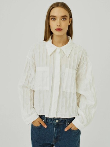 NORR Blouse 'Marcha' in Wit: voorkant
