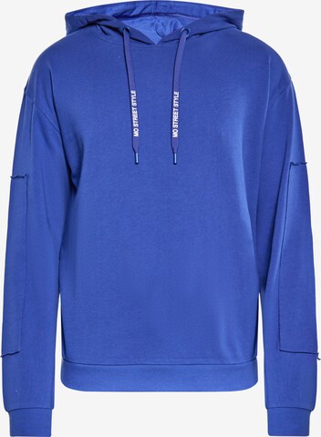 Sweat-shirt MO en bleu : devant