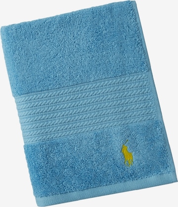 Ralph Lauren Home Shower Towel 'POLO PLAYER' in Blue: front