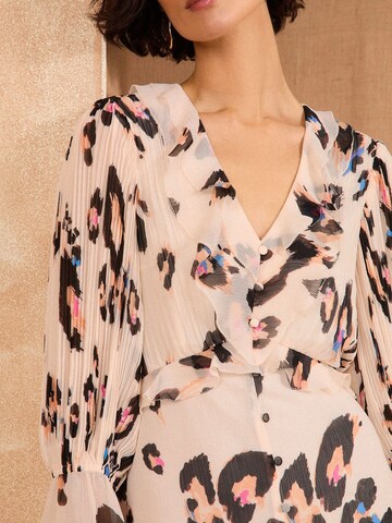 Robe-chemise love & roses en beige