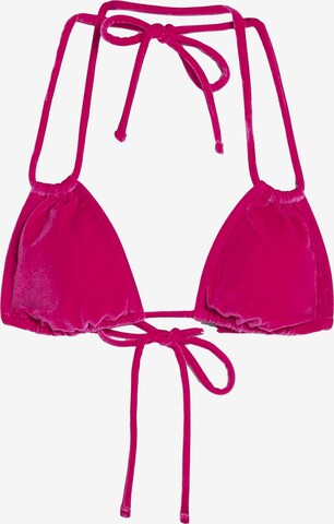 Bershka Triangel Bikinitop in Roze: voorkant