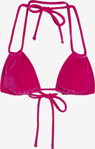 BershkaTrokutasti Bikini gornji dio - roza boja: prednji dio