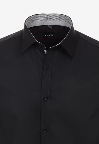 VENTI Slim fit Business Shirt in Black