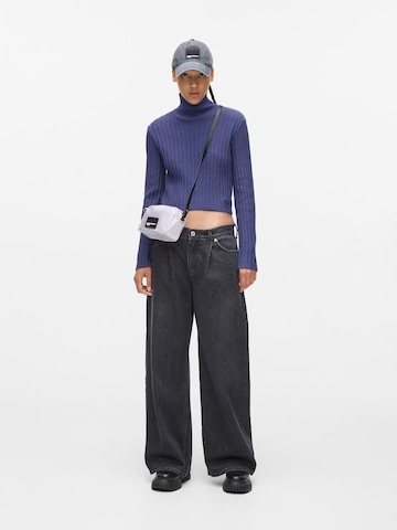 KARL LAGERFELD JEANS Trui 'Plisse' in Blauw