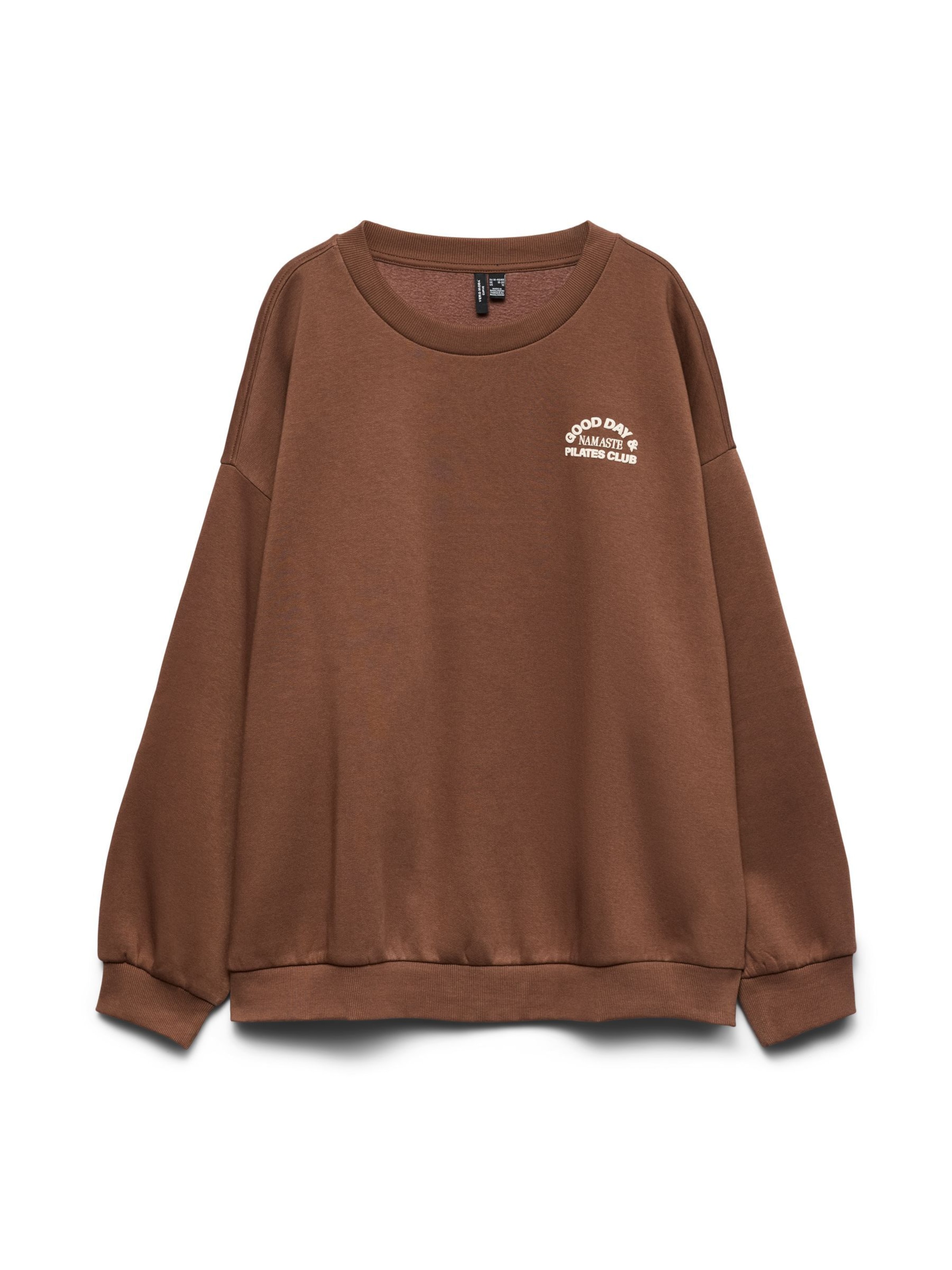 Sweat-shirt 'VMCAdine' Vero Moda Curve en marron : devant
