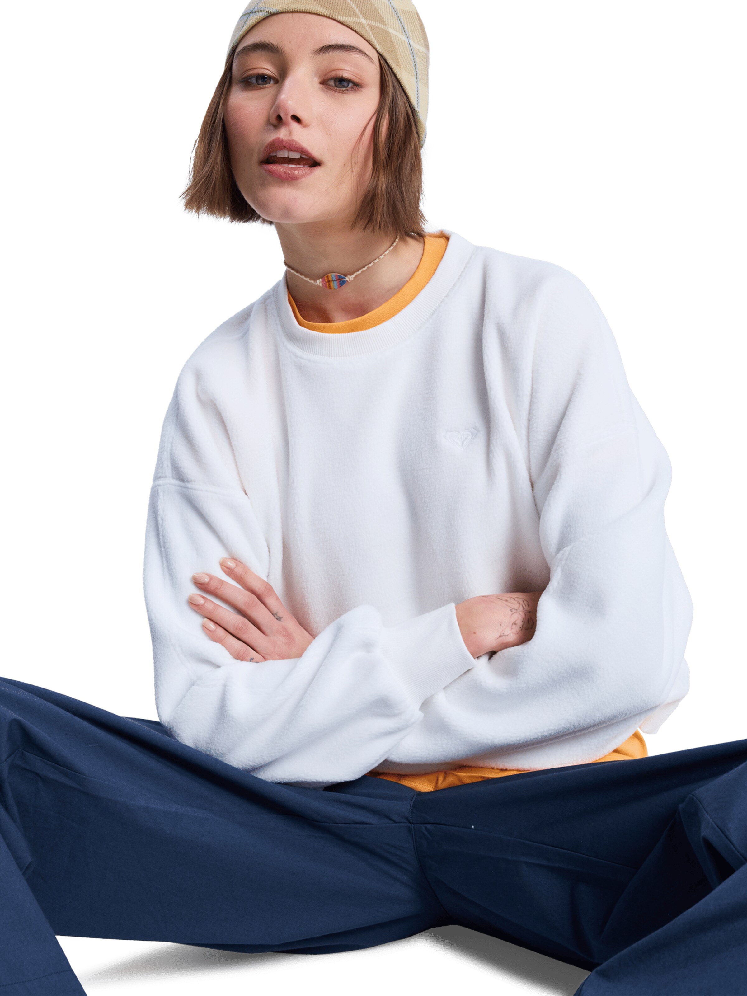ROXY Sweatshirt 'Chill Story' in White: front
