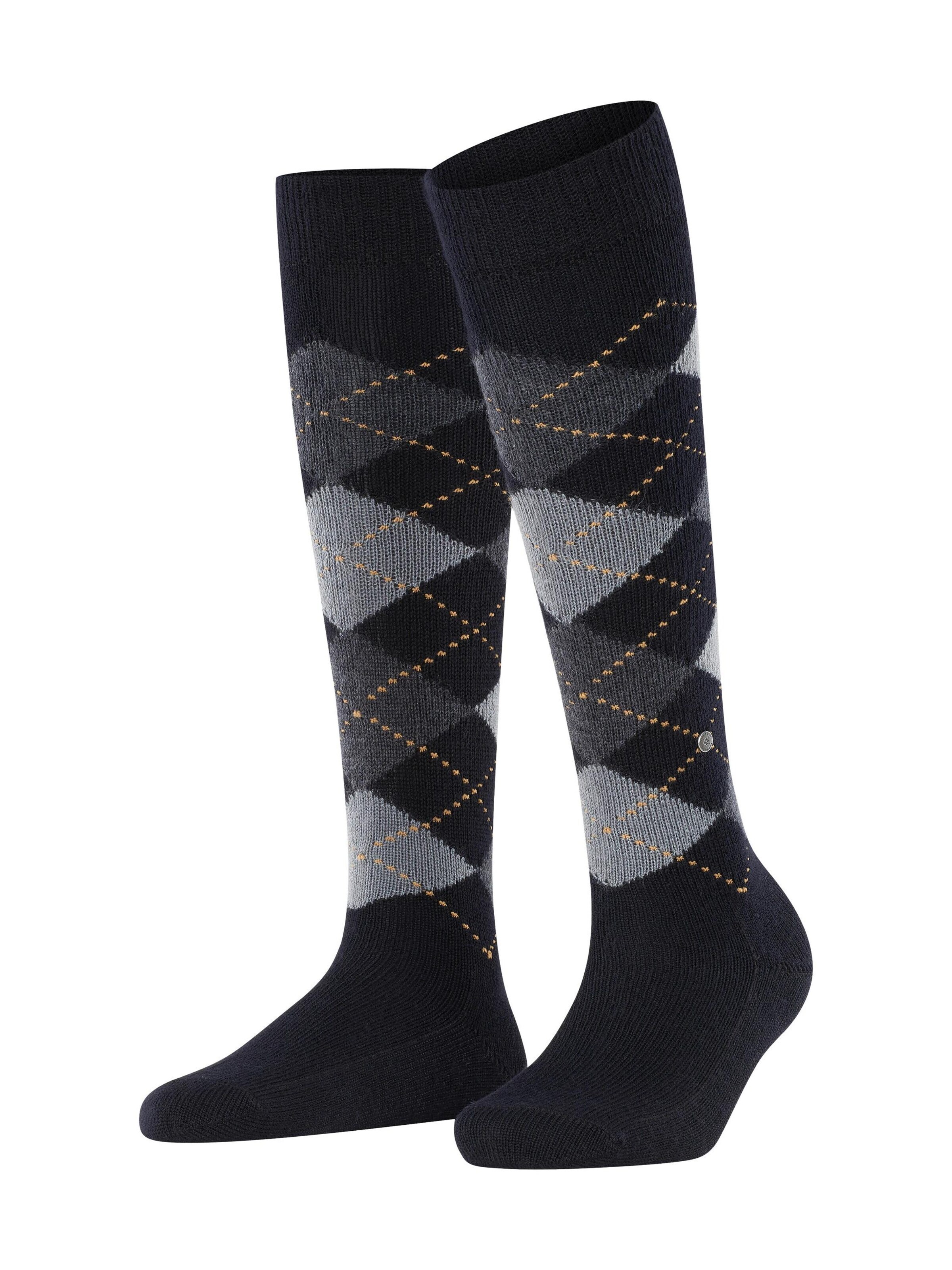 BURLINGTON Overknee Strümpfe 'Whitby'‌‌‌‌‌ in Schwarz: Vorderseite