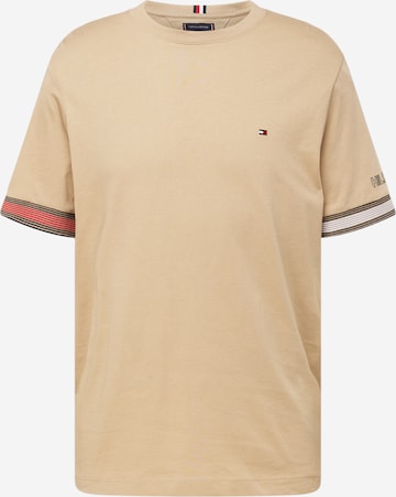 T-Shirt TOMMY HILFIGER en beige : devant