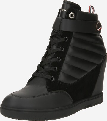 Sneaker alta di TOMMY HILFIGER in nero: frontale